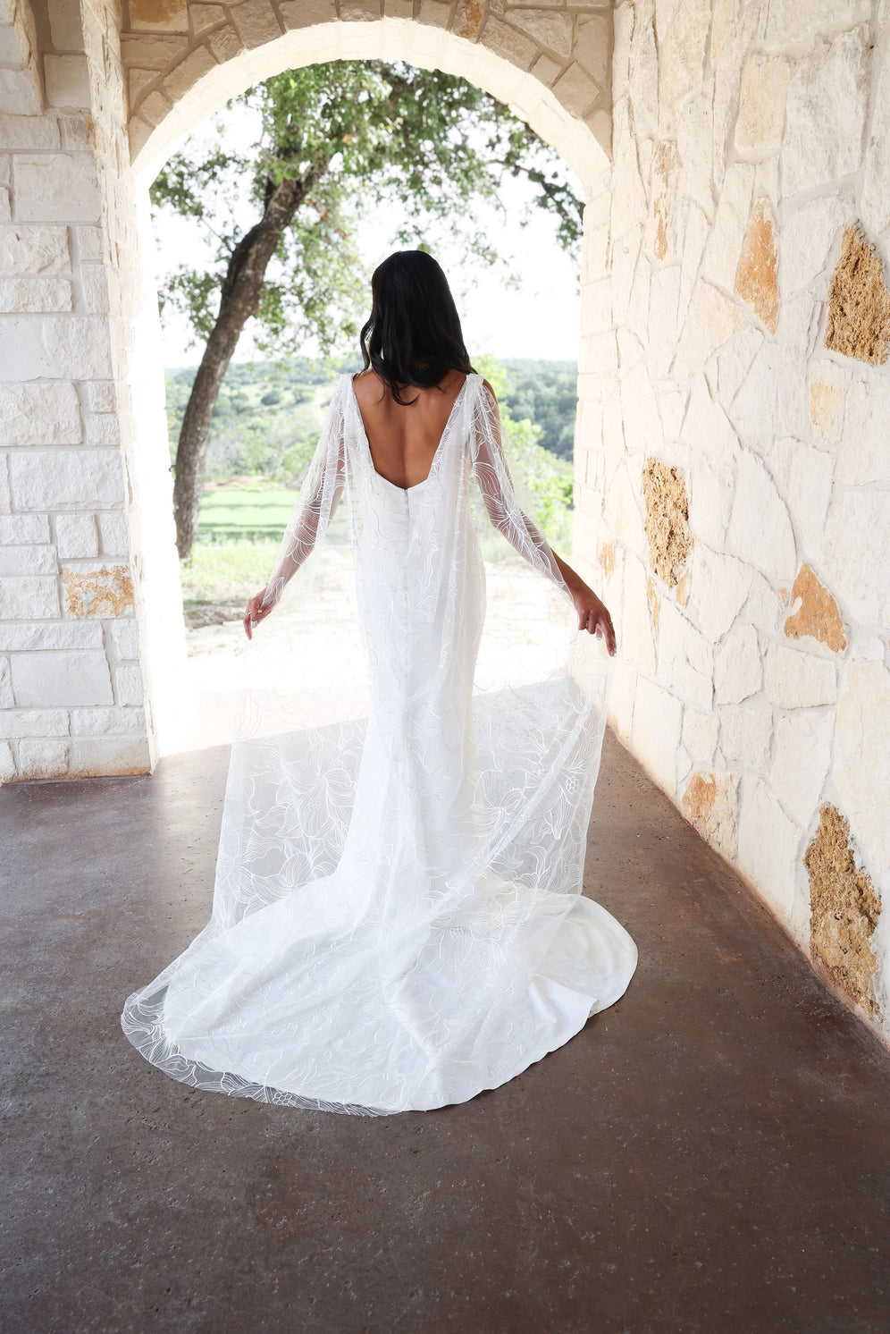 Florence Embroidered Wedding Cape