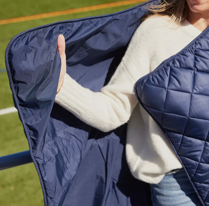 Navy Waterproof Quilted Puffer Blanket