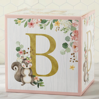 Woodland Baby Block Box - Pink (Set of 4)