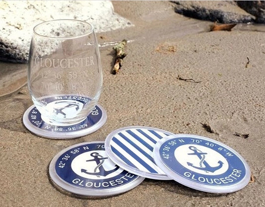 Custom Zip Code Acrylic Coaster Set of 4