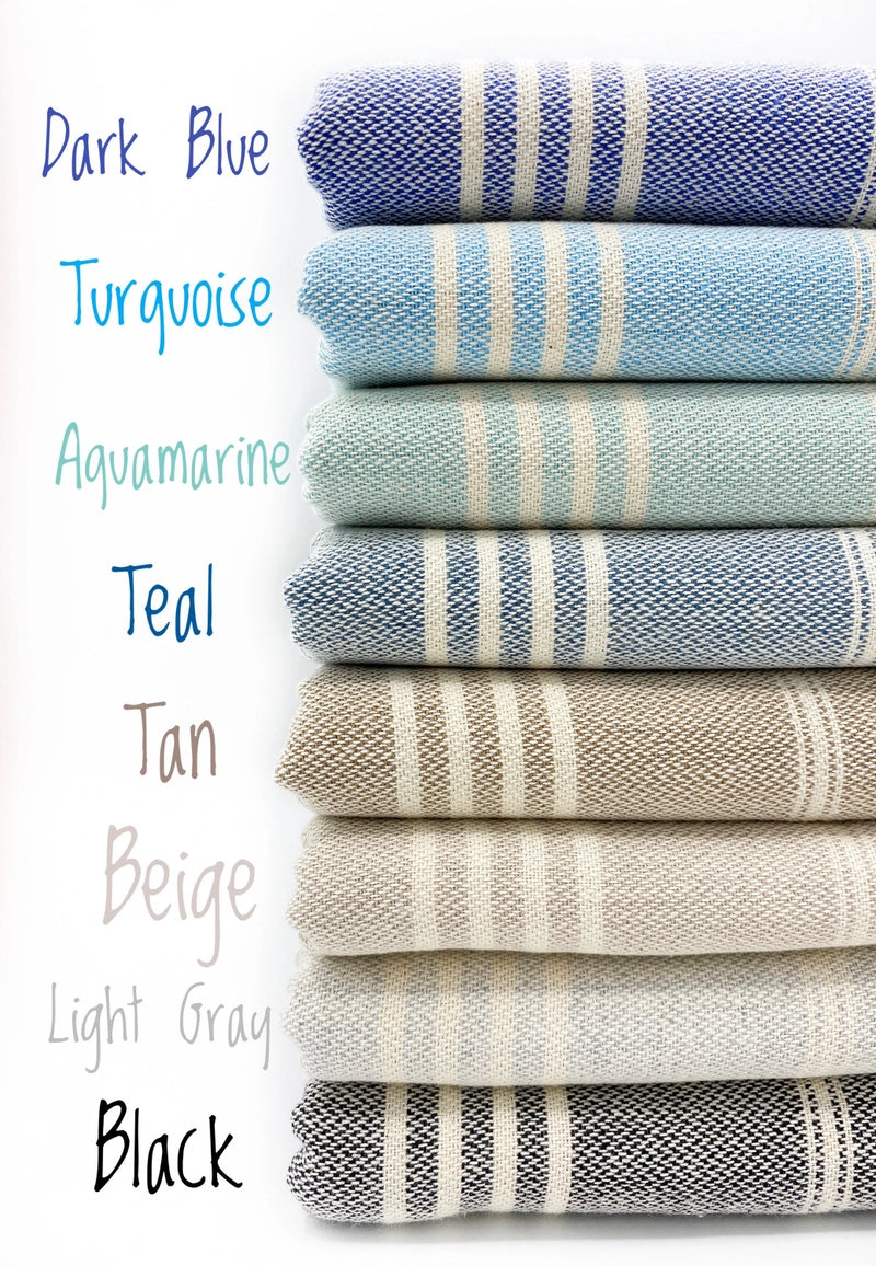 Sand Free Turkish Towel |Striped Beach Towel | Peshtemal - NY Gift Boutique