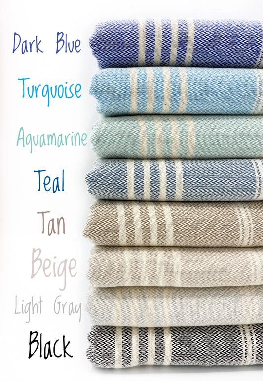 Sand Free Turkish Towel |Striped Beach Towel | Peshtemal - NY Gift Boutique