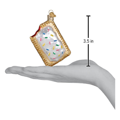 Toaster Pastry Glass Christmas Ornament
