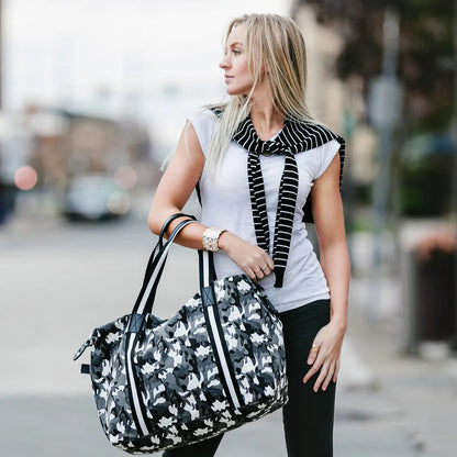 Noir Woodland - 23" X 14" Canvas Camo Tote