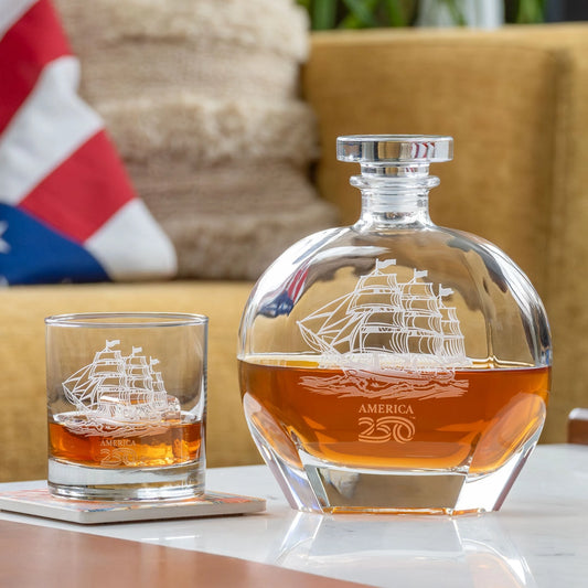 America250™ Tall Ship 23oz Decanter - NY Gift Boutique