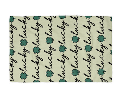 Lucky Shamrock Waffle Weave Towel