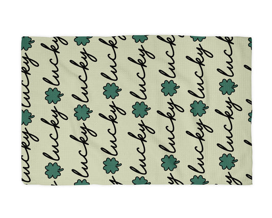 Lucky Shamrock Waffle Weave Towel
