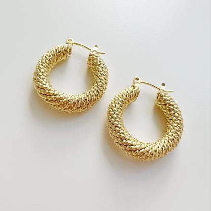 Montana Twist Gold Filled Hoops Earrings