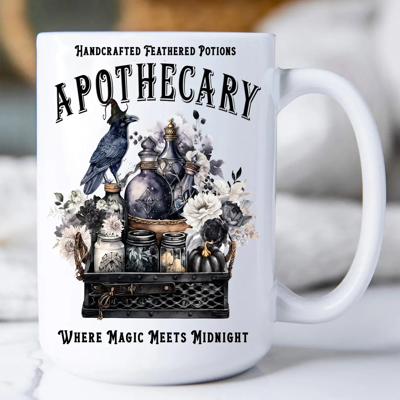 Halloween Apothecary Potions Cat 15 oz. Coffee Mug