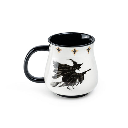Halloween Witches Brew 16oz Mug Flying Witch On the Back Set of 4