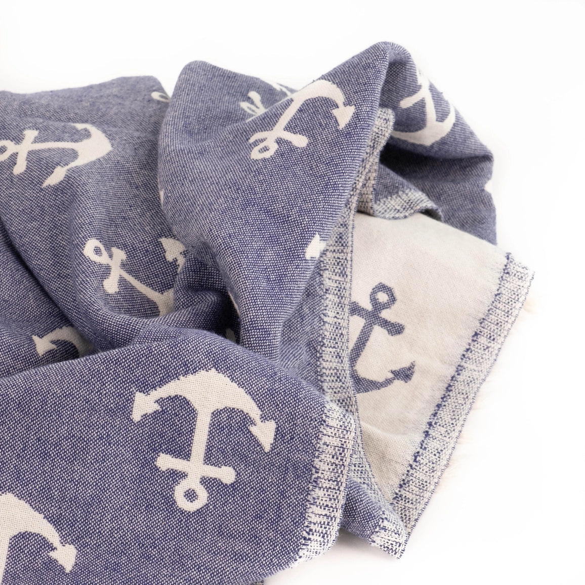 Turkish Beach Towel -Double Sided Anchor - NY Gift Boutique