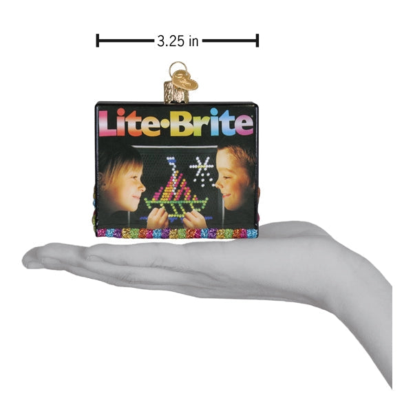 Lite-Brite Box Glass Christmas Ornament