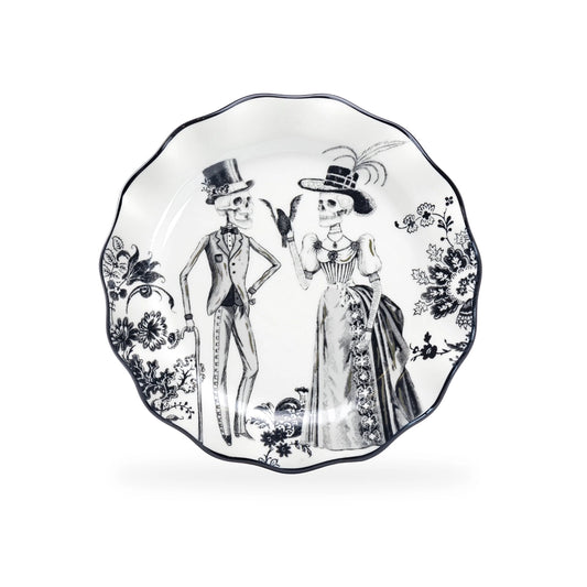 8.5" Halloween Skeletons Dessert / Salad Plate Set of 4