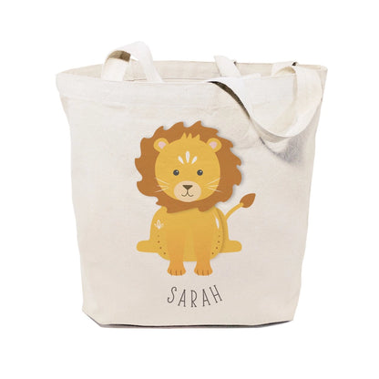 Personalized Lion Kids Canvas Tote Bag