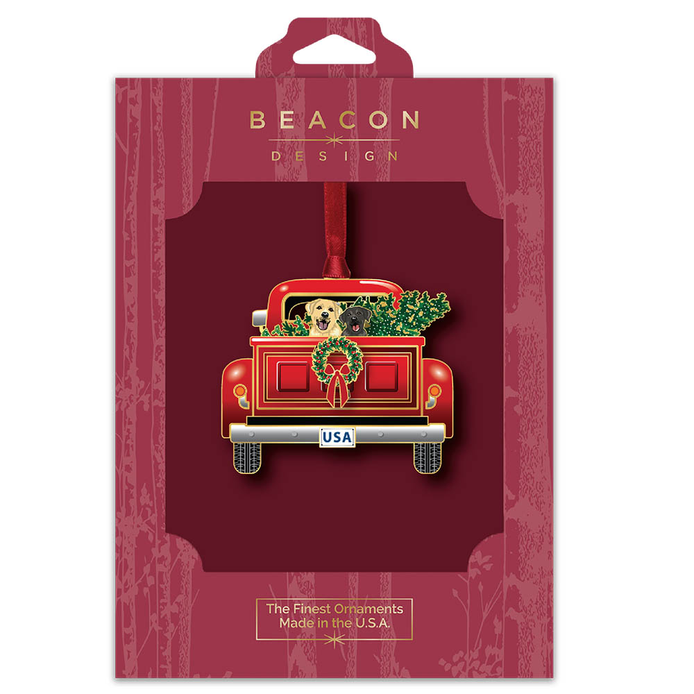 Holiday Pickup Brass Ornament