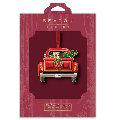 Holiday Pickup Brass Ornament