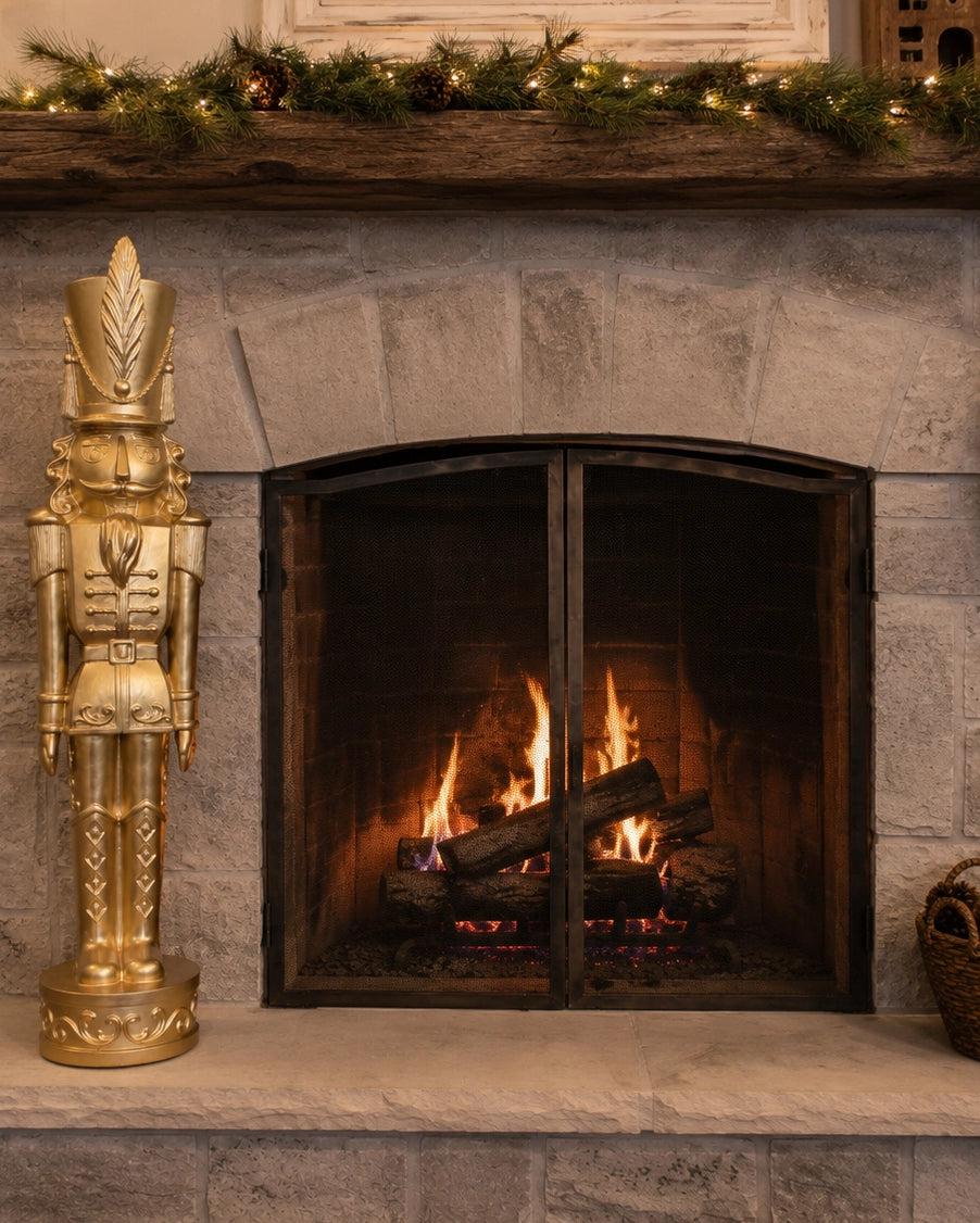 37.6" Gold Christmas Nutcracker Statue — Haute Decor