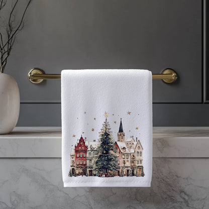Christmas Village Fingertip Towel