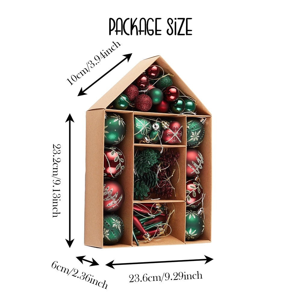 Sophisticated Red and Green Ornament Ball Bundle