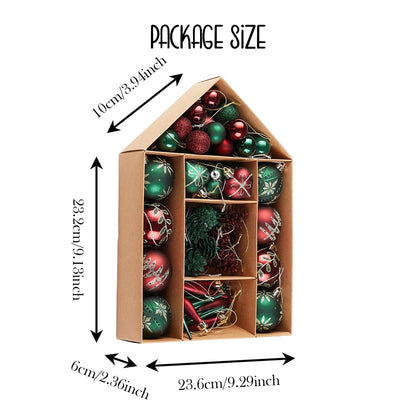 Sophisticated Red and Green Ornament Ball Bundle