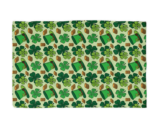 Irish Top Hat Shamrock Waffle Weave Towel