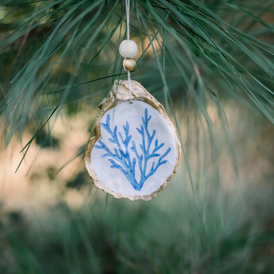 Light Blue Coral Oyster Shell Ornament or Dish
