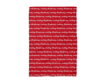 Merry Christmas Whimsical Kitchen Waffle Weave Towel