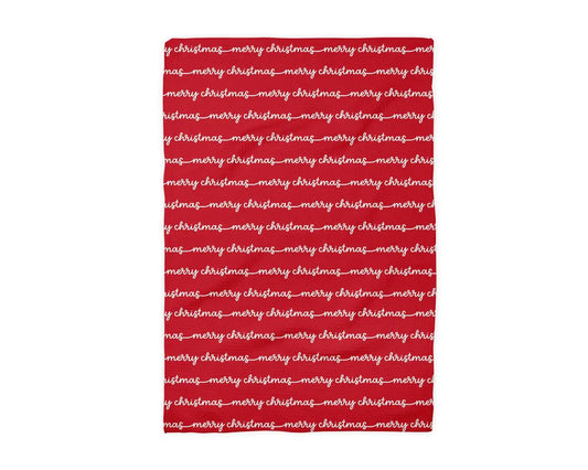 Merry Christmas Whimsical Kitchen Waffle Weave Towel