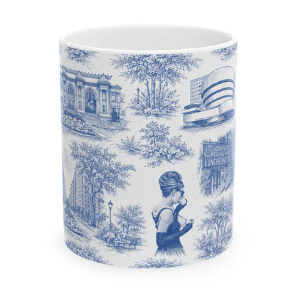 Upper East Side Toile De Jouy Chinoiserie Ceramic Mug