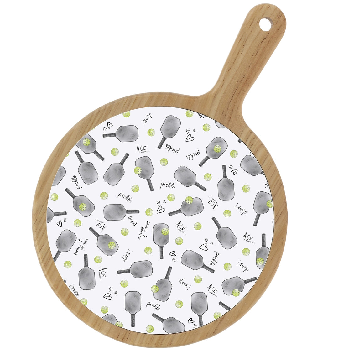 Pickleball Pattern Bamboo Cheese Board - Boot Scootin Bamboo & Ceramic Cheese Board Preorder ships March 3