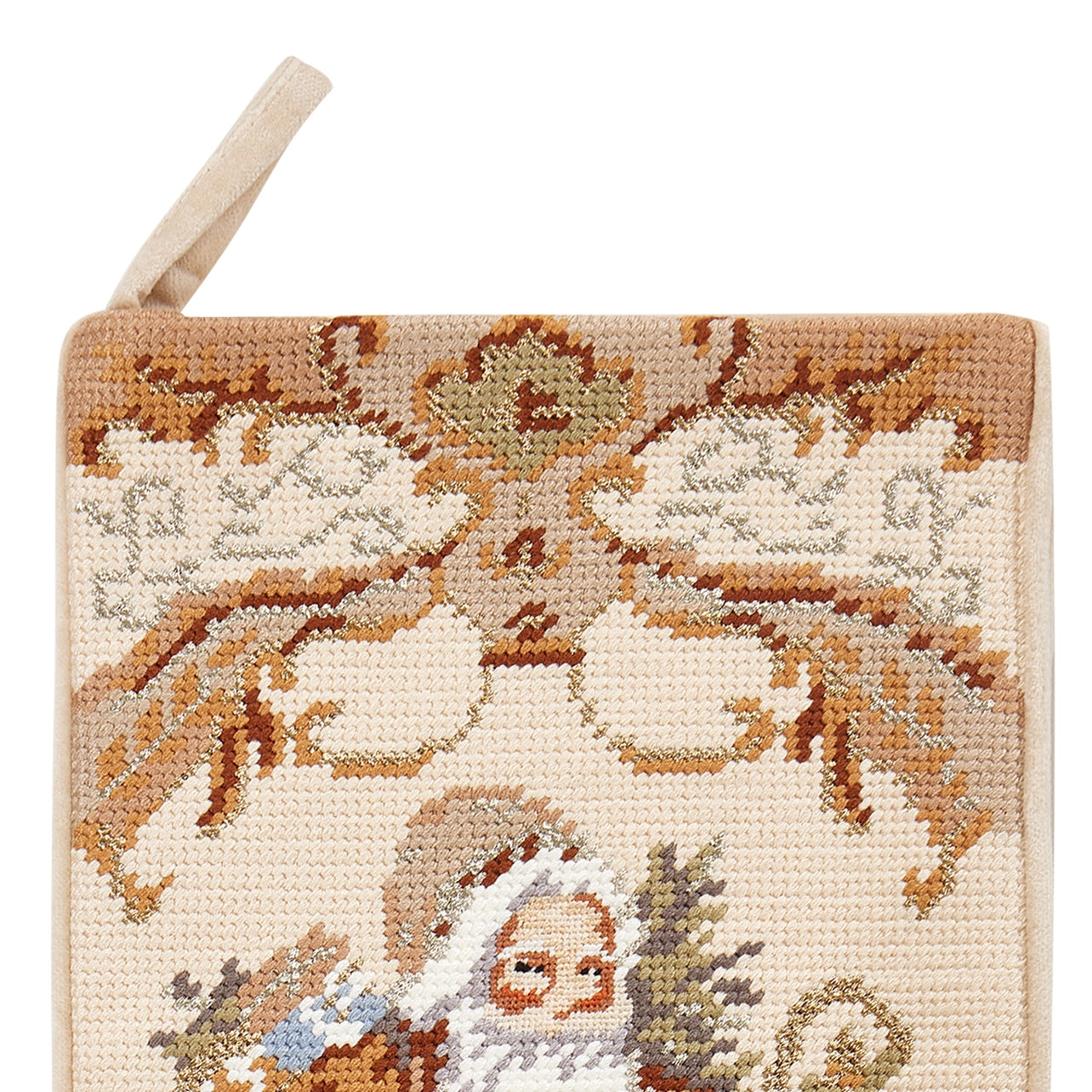 Santa W/Gift Needlepoint Stocking