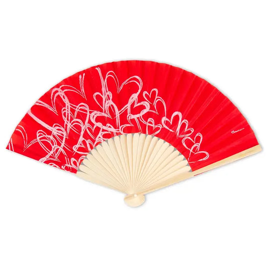 Folding Hand Fan Set of 6 - Red