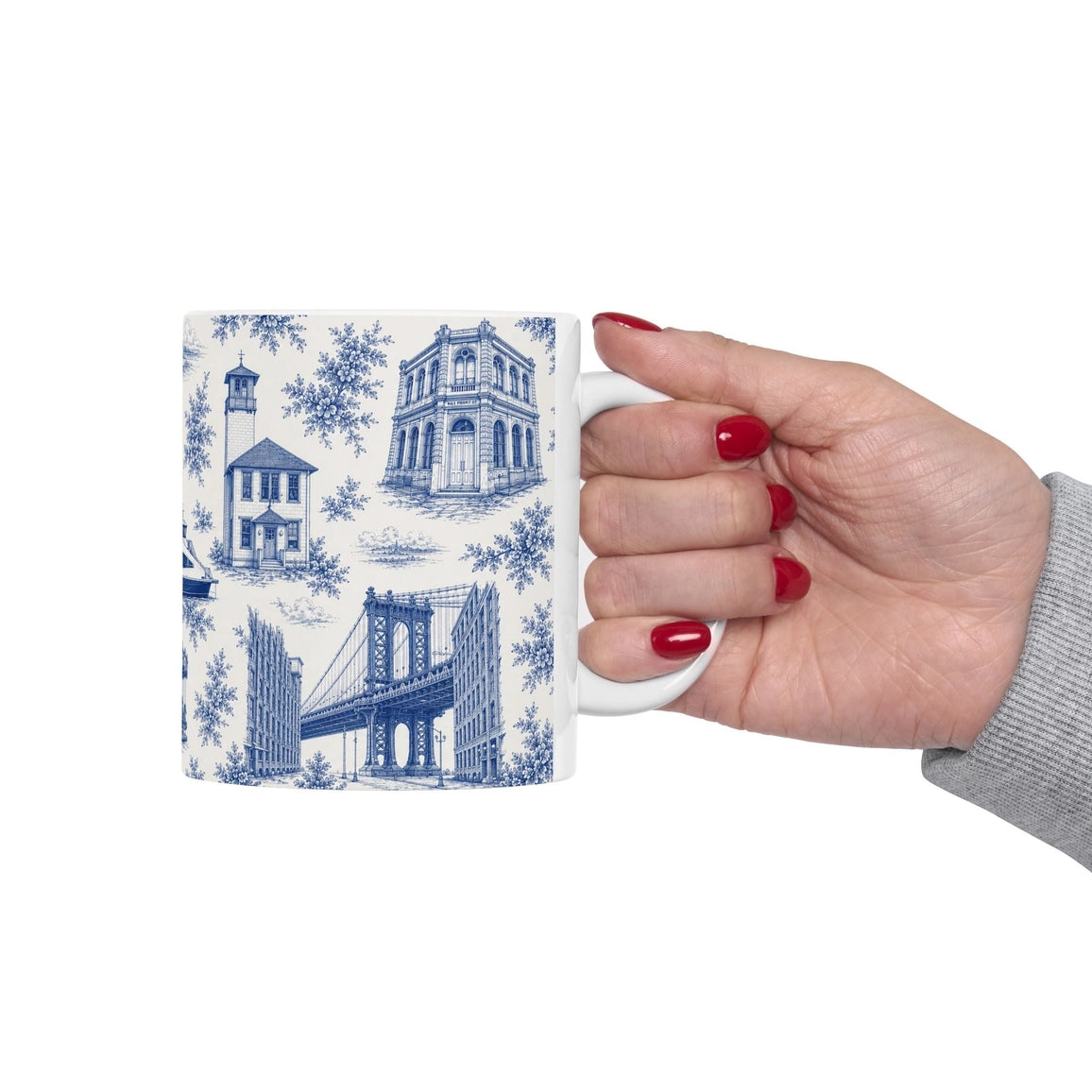 Dumbo Toile De Jouy Chinoiserie Ceramic Mug