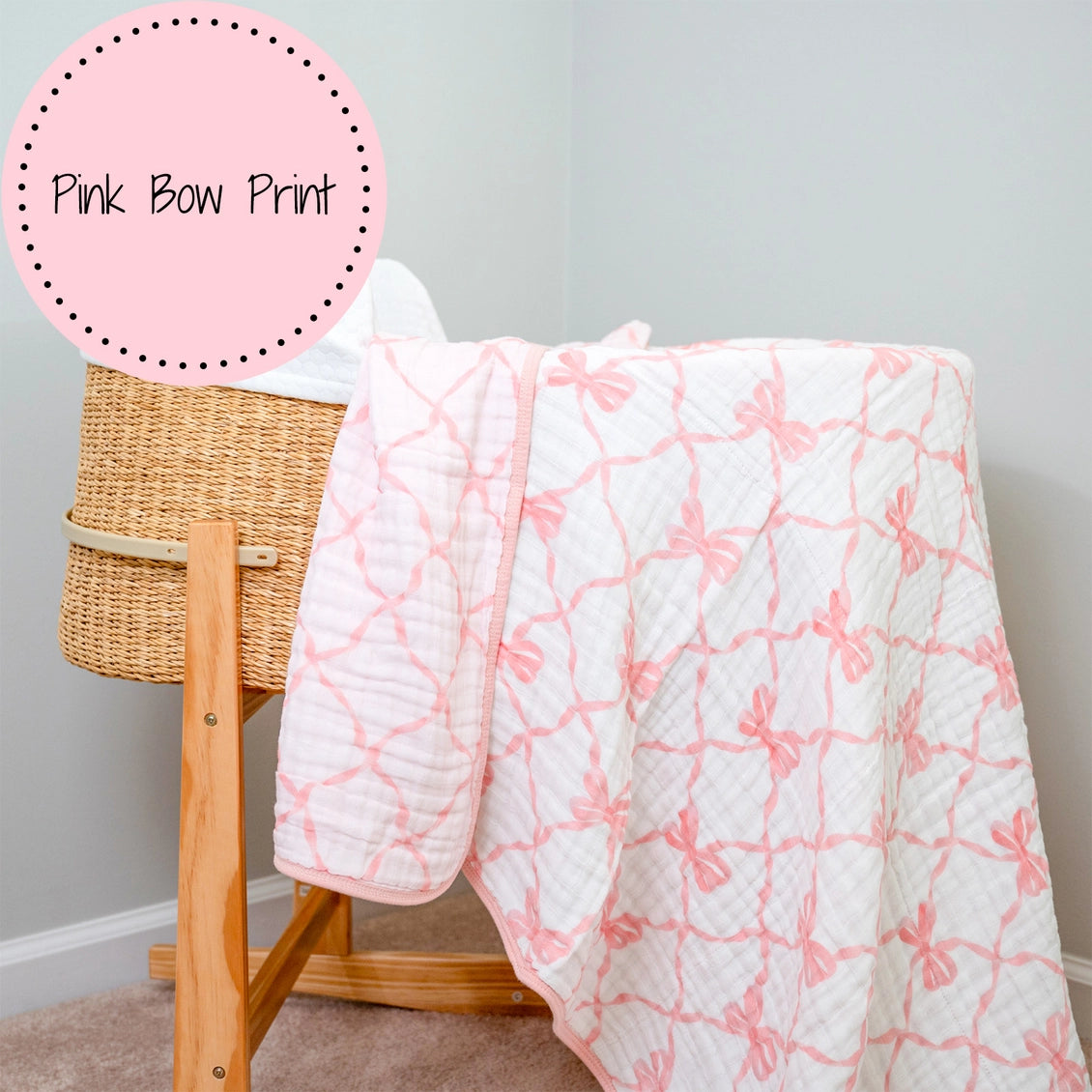 Beautiful Bows Baby Toddler Muslin Blanket