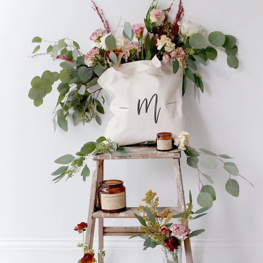 Personalized Monogram Canvas Tote Bag