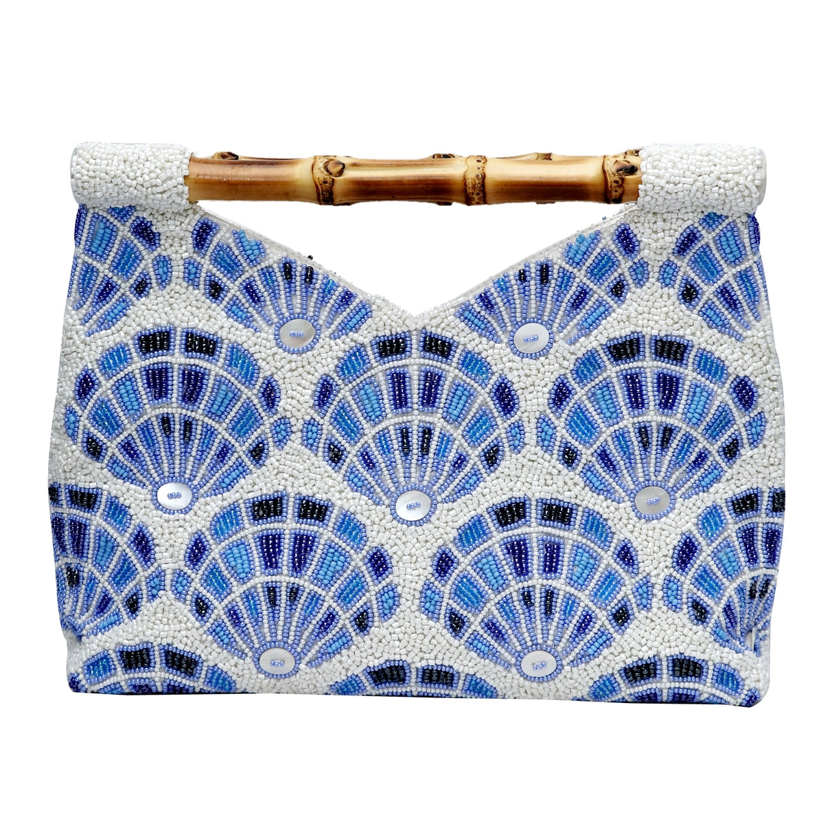 Blue Shells Beaded Handbag