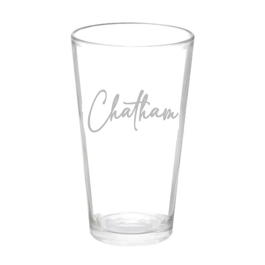 Custom Town Pint Glass Set of 4 - Script