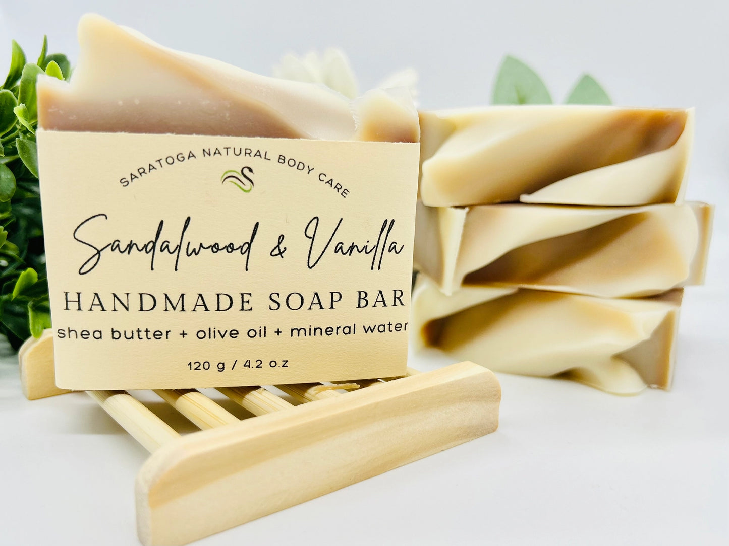 Sandalwood Vanilla Handmade Soap Bar Vegan Cold Process