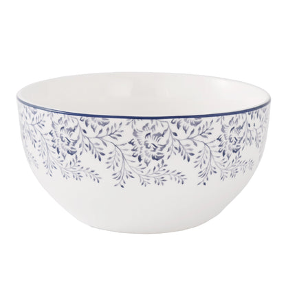 Delicate Blue Floral Bone China Dinnerware Set 16 Pc for 4
