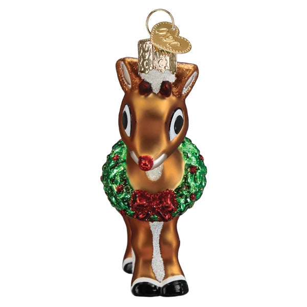 Rudolph the Red-Nosed Reindeer® Blown Glass Ornament