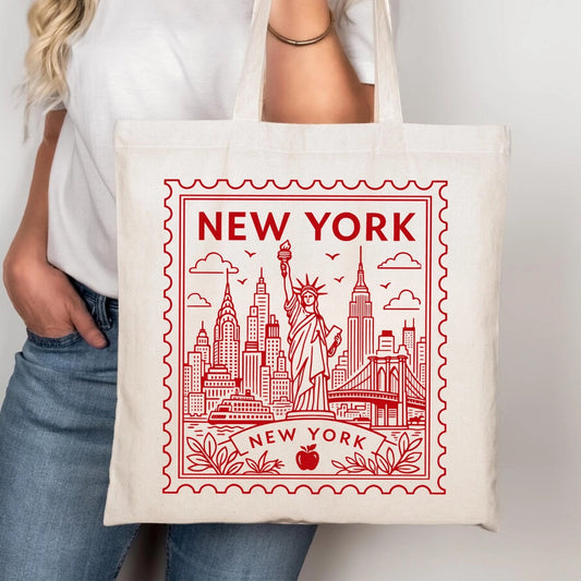 New York City Postage Stamp Tote Bag - 2 Sizes