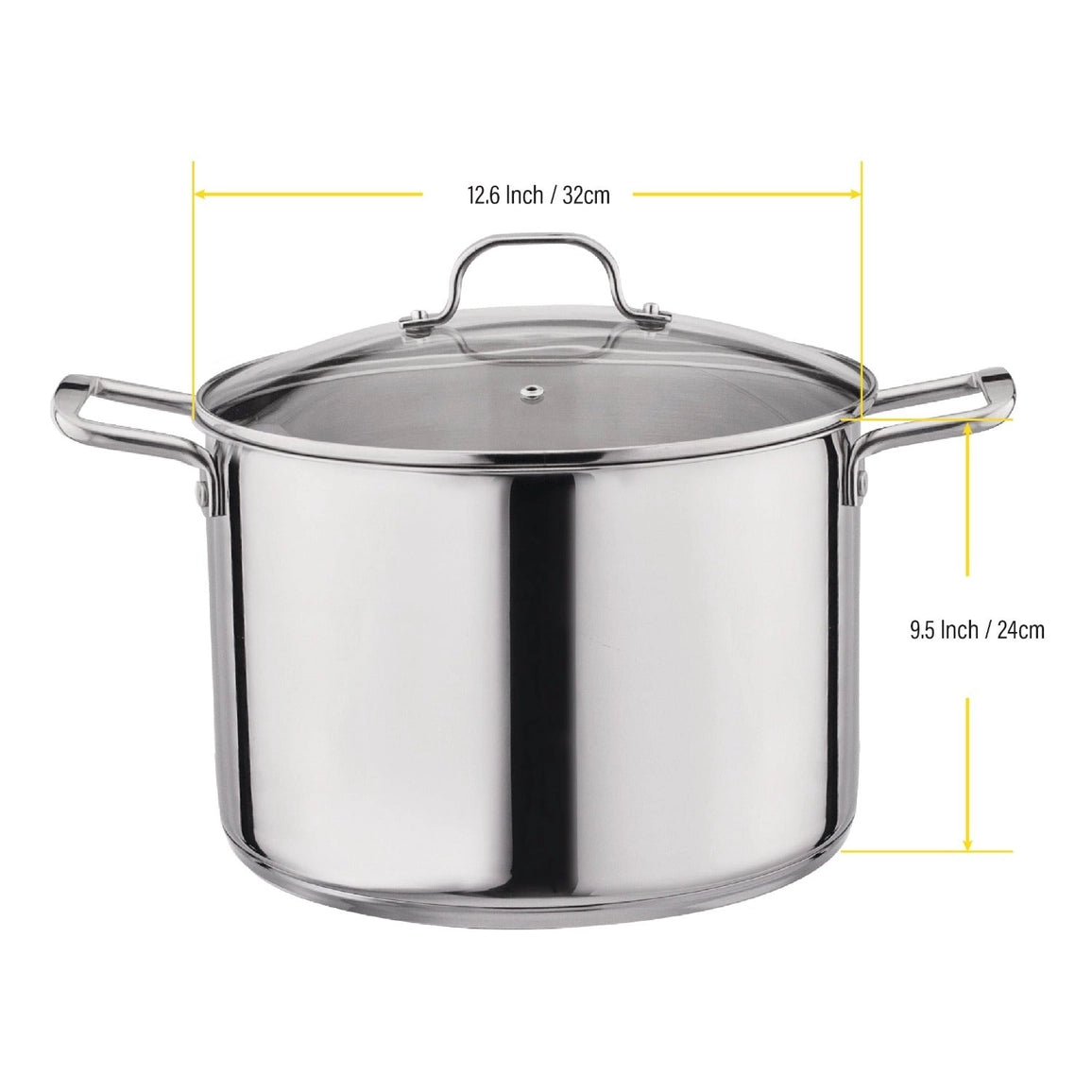 Gourmet Edge - 18/10 Stainless Steel Stock Pot W/Cover 20Qt - NY Gift Boutique