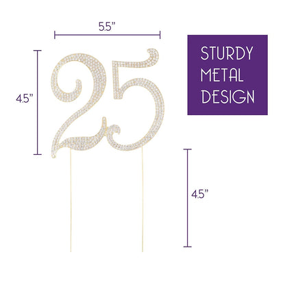 25 Crystal Cake Topper - Gold