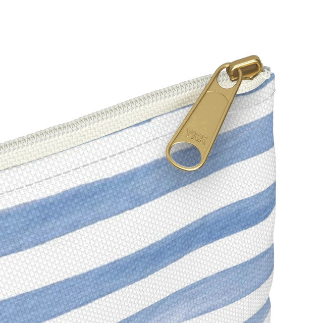 Blue Stripes with Blue Golf Cart Canvas Pouch
