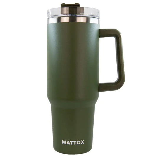Olive Green 40oz Tumbler Cup with Straw For Men