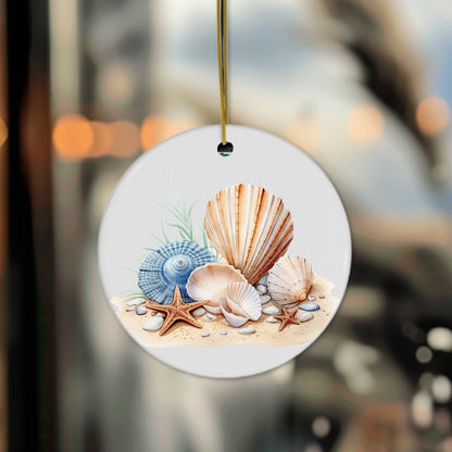 Coastal Charm Ceramic Disc Ornament