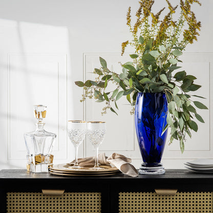 Cobalt Footed Vase, 14"H