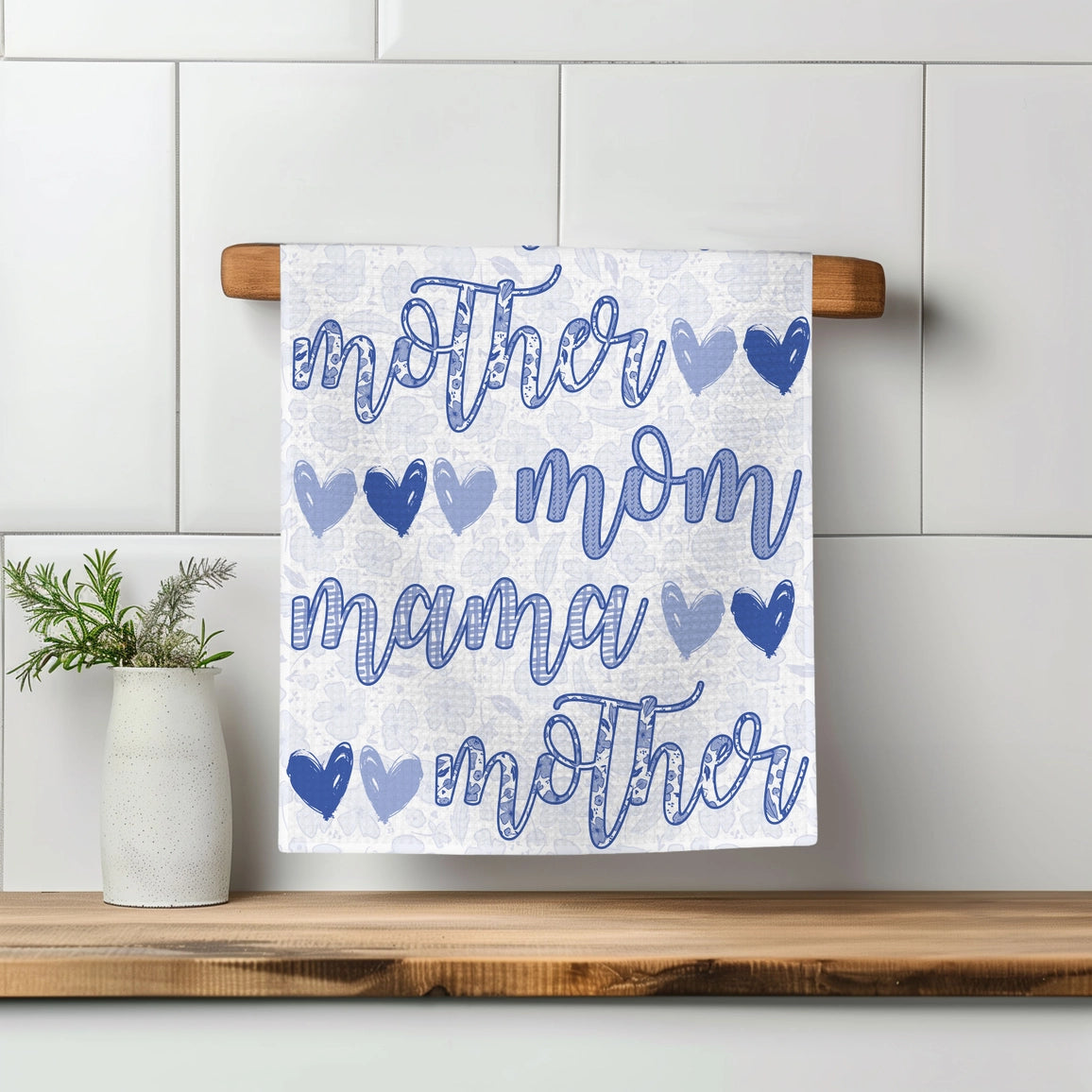 Mother/Mom Chinoiserie Waffle Weave Towel - NY Gift Boutique