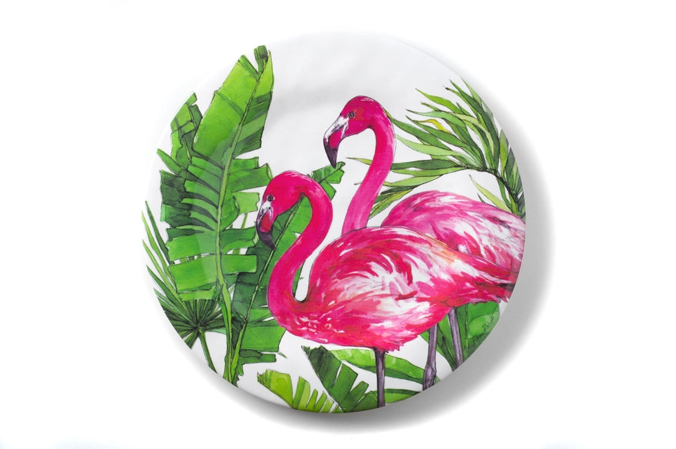 Flamingo Palm Leaf Bamboo Plate Collection