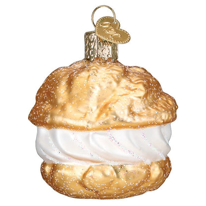 Cream Puff Blown Glass Ornament - Pre-Order